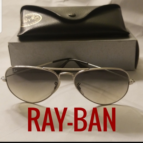 Ray-Ban Accessories - RAY BAN AVIATOR RB3025 SILVER FRAME SUNGLASSES